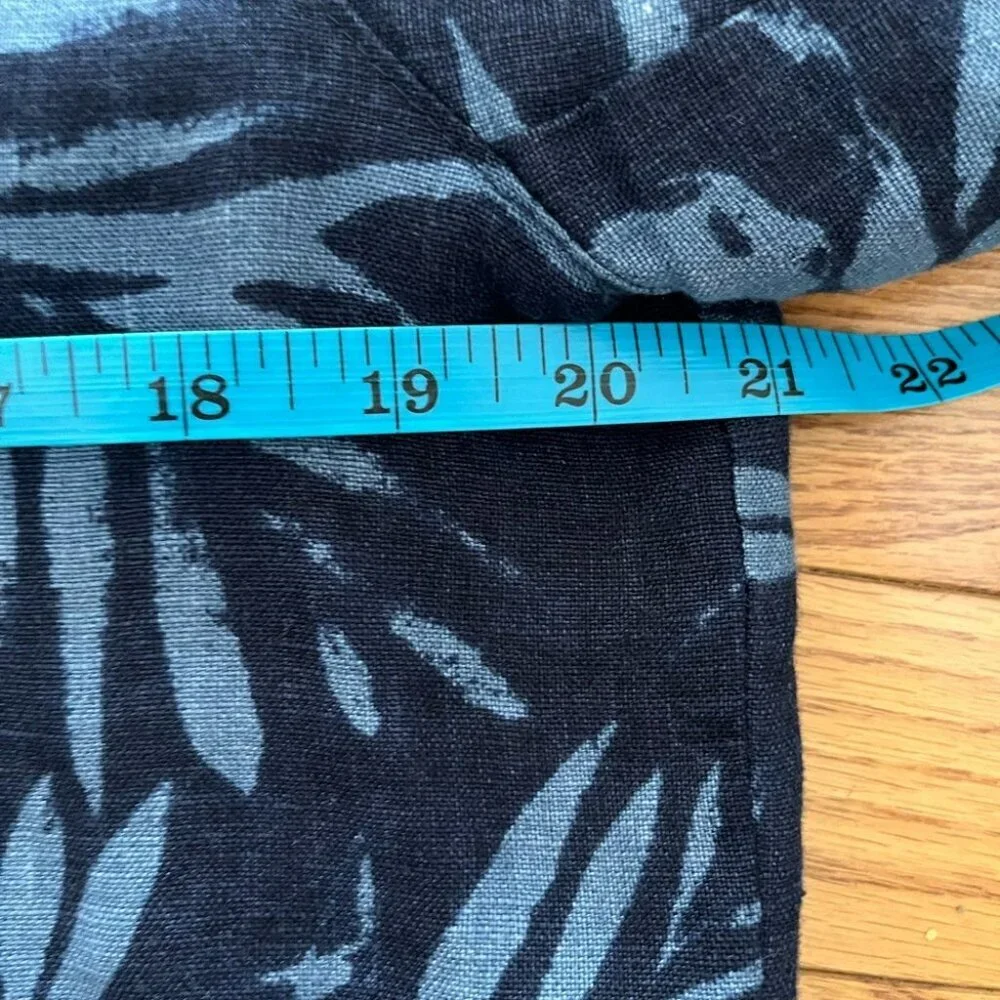 [Tag:L/Ptp:21”]Zara Denim Couture Navy Floral linen Bomber Jacket Lined - Picture 8 of 11